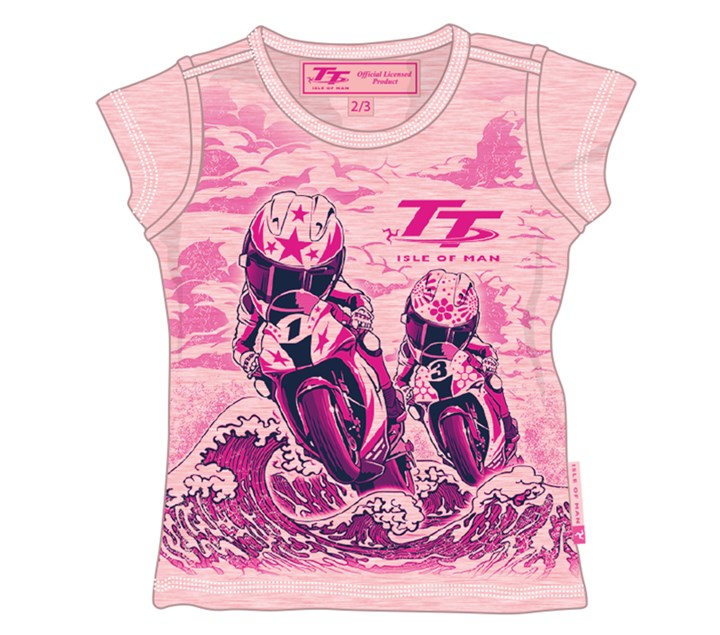 TT Bikes/Waves Baby T-Shirt Pink - click to enlarge
