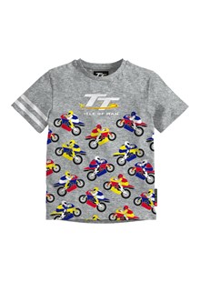 TT Coloured Bikes Baby T-Shirt Grey