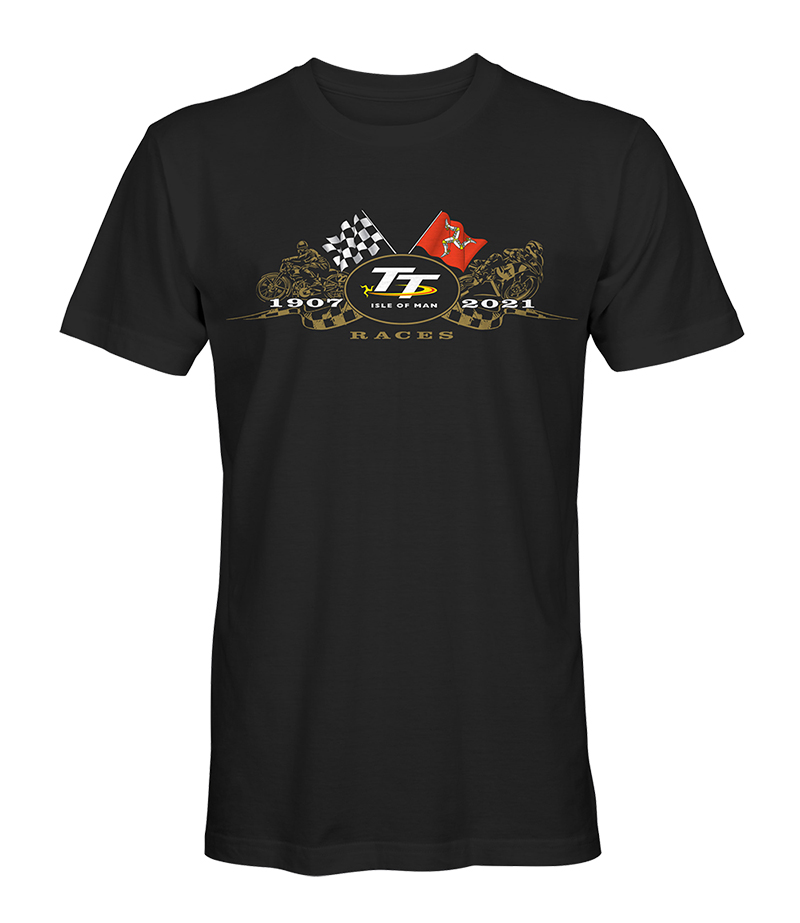 TT 2021 Gold Bikes T-Shirt Black : Isle of Man TT Shop