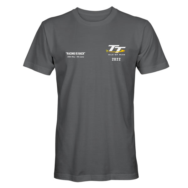 TT 2022 Racing Is Back T-Shirt Charcoal