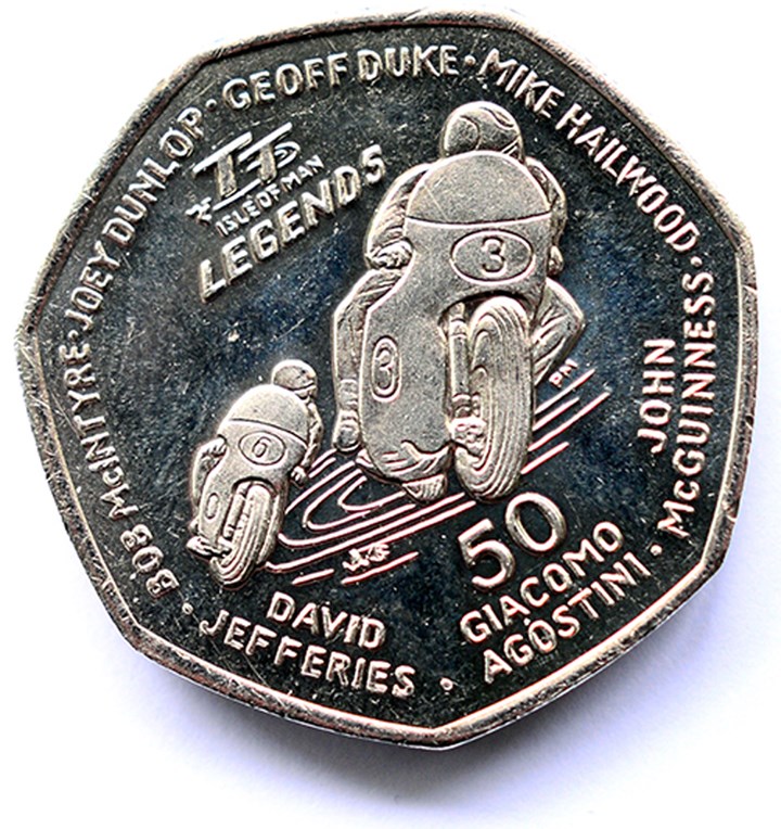 Isle of Man  2015 TT Legends 50p - click to enlarge