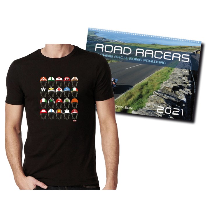 Road Racers 2021 Calendar and Classic Helmets T-Shirt - click to enlarge