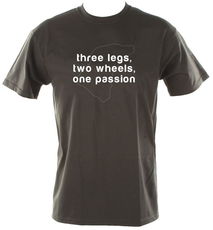Three Legs Two Wheels One Passion T-Shirt Slate - click to enlarge