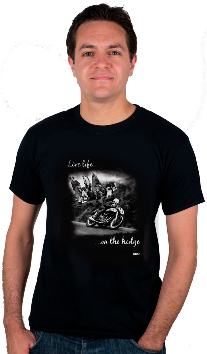 Live Life on the Hedge Geoff Duke T-Shirt - click to enlarge