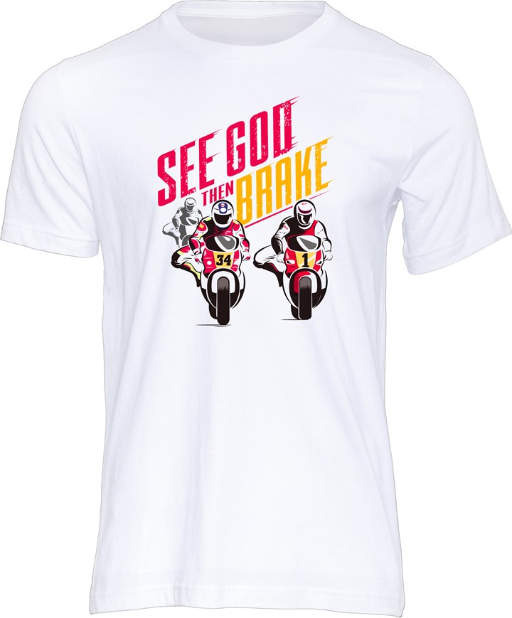 See God Then Brake T-Shirt, White - click to enlarge