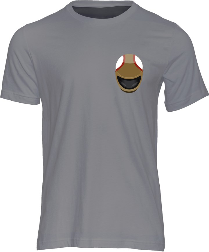 Mike Hailwood Helmet T-shirt Charcoal - click to enlarge