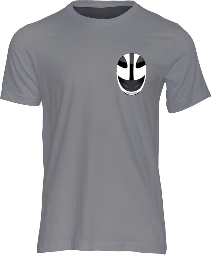 Robert Dunlop Helmet T-shirt Charcoal - click to enlarge