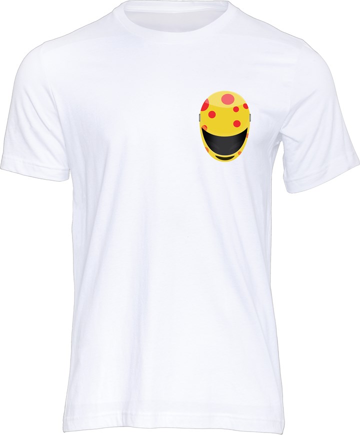 Dave Leach Helmet T-shirt White - click to enlarge
