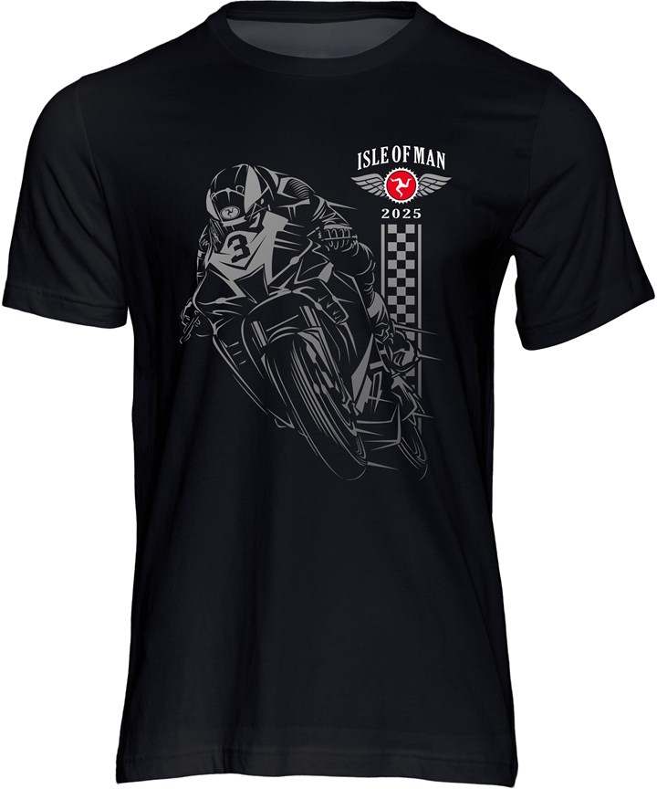 Isle of Man Road Races Shadow Bike 2025 T-Shirt - click to enlarge