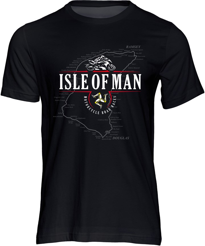 Isle of Man Road Races Mountain Course Map T-Shirt - click to enlarge