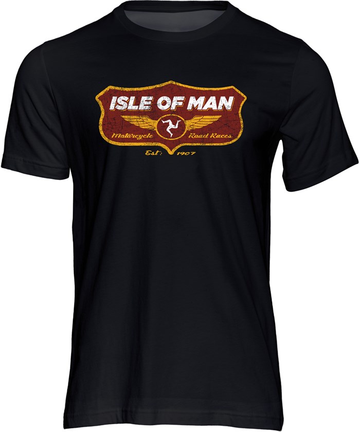 Isle of Man Road Racing Shield T-shirt - click to enlarge