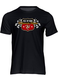 Road Racing Shield and Chequered Flags T-shirt