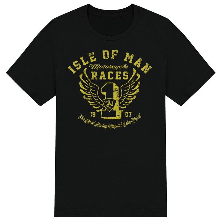 Isle of Man Road Races Distressed Wings Kids T-shirt - click to enlarge