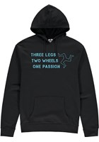 Three Legs Two Wheels One Passion Hoodie Black