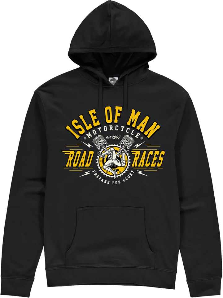 IOM Road Races Prepare for Glory Hoodie Black - click to enlarge