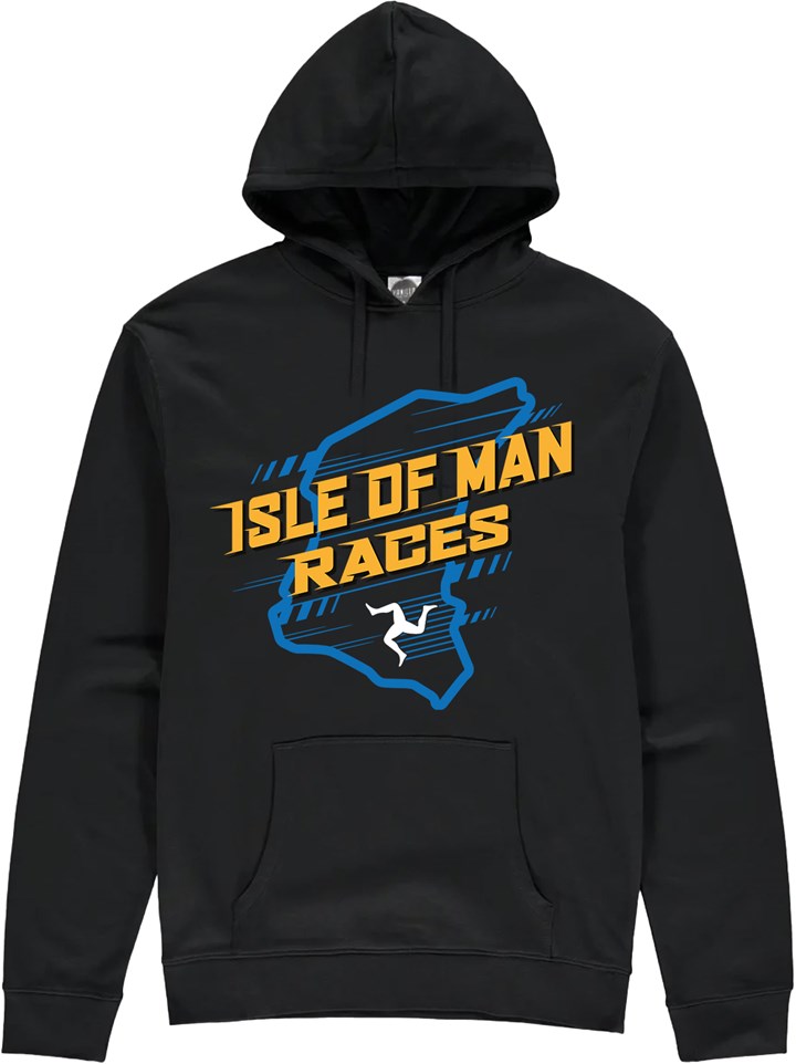 Isle of Man Course Map and 3 Legs Hoodie - click to enlarge