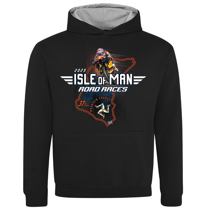 Isle of Man Road Races Course Wings Kids Hoodie - click to enlarge