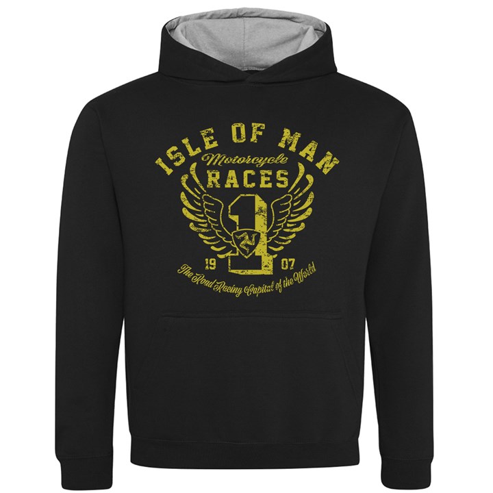 IOM Road Races Distressed Wings Kids Hoodie - click to enlarge