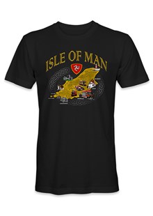 Isle of Man Yellow Map T-Shirt Black