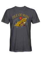 Isle of Man Yellow Map T-Shirt Dark Heather