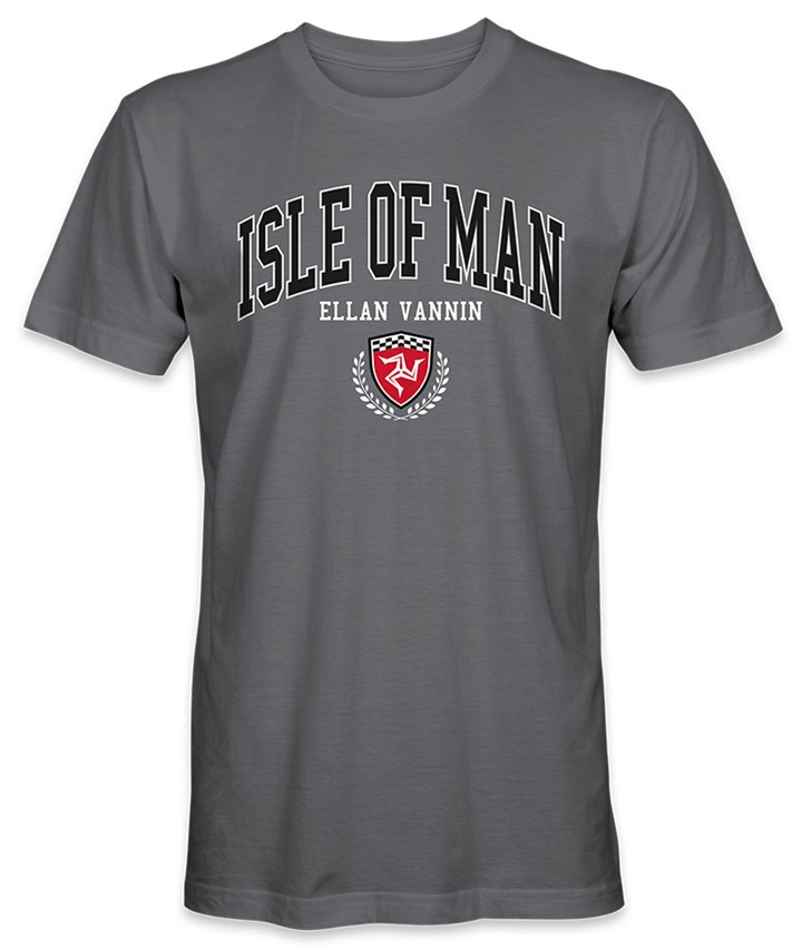 Isle of Man Ellan Vannin T-Shirt Charcoal - click to enlarge