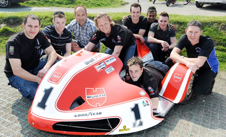 Klaffenbock Sayle Sidecar Team 2011 TT Press Launch - click to enlarge