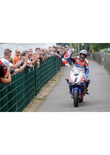 John McGuinness TT 2011 Superbike Winners Paddock