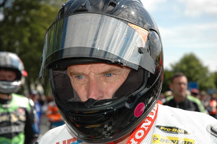 Bruce Anstey TT 2011 in Helmet - click to enlarge