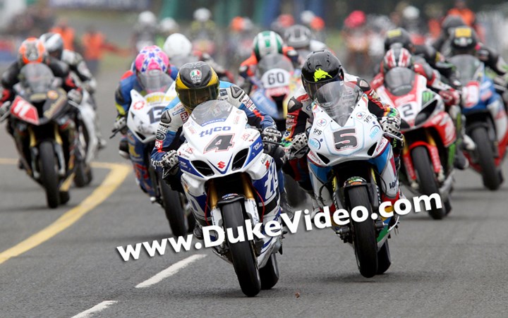 Guy Martin and Bruce Anstey Ulster Grand Prix 2014. - click to enlarge