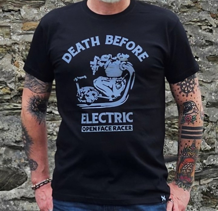 Death Before Electric T-shirt, Black - click to enlarge