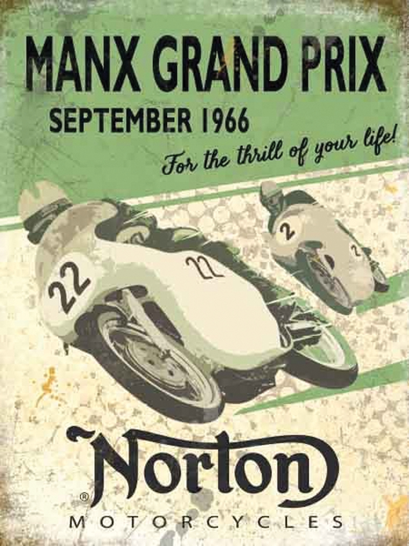 Manx Grand Prix Norton Metal Sign : Isle of Man TT Shop