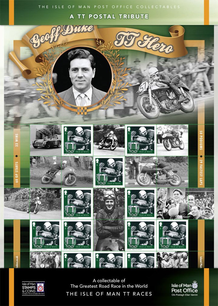 Geoff Duke Special Mint Label Sheets Stamps