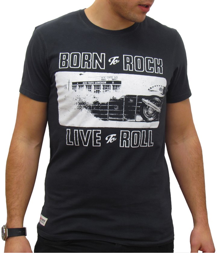 Primo Born to Rock Live to Roll T-Shirt Black - click to enlarge