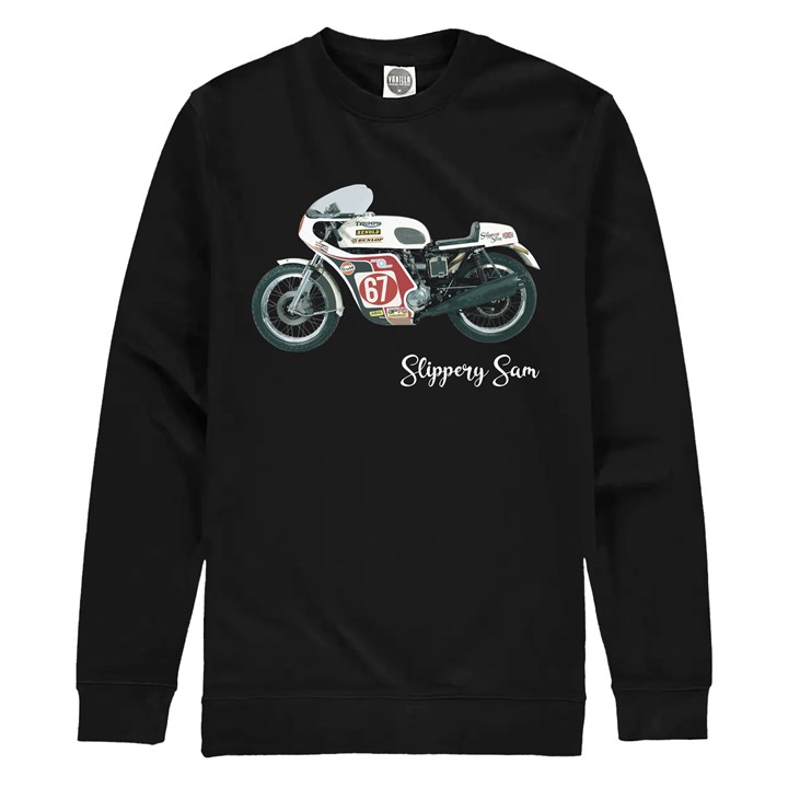 Slippery Sam Triumph Trident Sweatshirt Black - click to enlarge