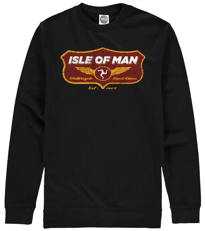 Isle of Man Road Racing Shield Sweatshirt - click to enlarge
