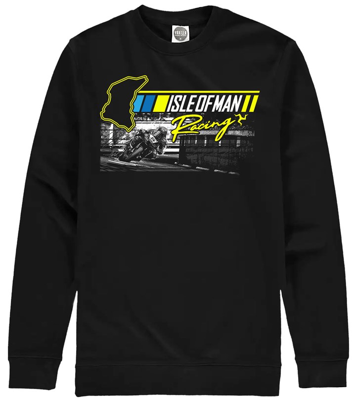 Road Racing Rider and Course Map Sweatshirt - click to enlarge