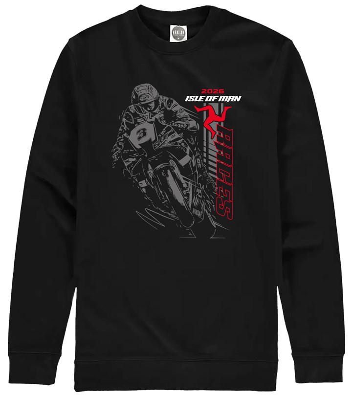 Isle of Man Road Racing Ghost Rider 2026 Sweatshirt - click to enlarge
