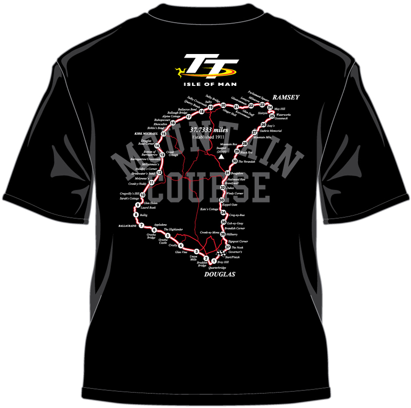 TT 2014 IOM TT Road Races Silver Bike T Shirt Black : Isle of Man TT Shop